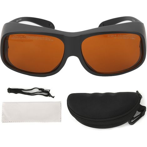 Lunettes de protection laser 532 nm et 1064 nm, résistantes à l'usure, noir, pour usage professionnel (1/5)