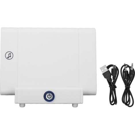 Support téléphone avec haut-parleur Bluetooth, son clair, rechargeable, portable blanc pour personnes âgées (1/5)