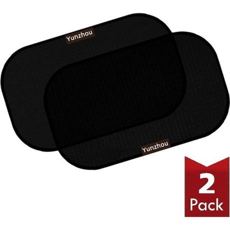 Sonnenschutz fürs Auto mit zertifiziertem UV-Schutz (2er-Pack), selbstklebendes Sonnenschutznetz zum Anschrauben, 54 cm x 36 cm (Schwarz). NPTERBL (1/5)