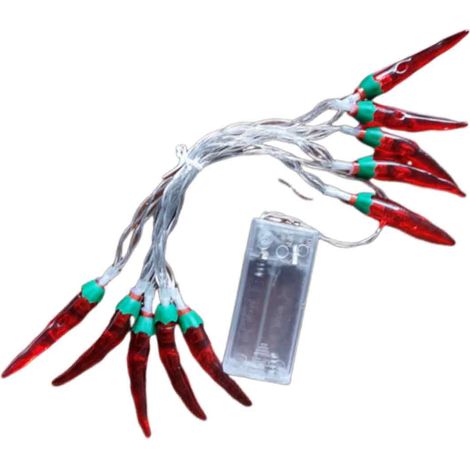 Guirlande lumineuse LED rouge piment clignotante, décorations lumineuses de Noël pour l'éclairage d'ambiance de la maison (1/5)
