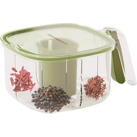 Boîtes à épices transparentes, pot à épices, sucrier, boîte à épices, 21 x 14,5 x 8,5 cm, ensemble de 4 pots à épices avec couvercles (1/5)