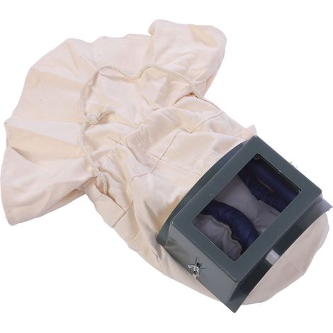 Capuche de sablage résistante aux déchirures, visière transparente coupe-vent, casque de sablage pour polissage, peinture et ponçage (1/5)