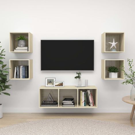 5-tlg. TV-Schrank-Set Sonoma-Eiche Holzwerkstoff (1/5)