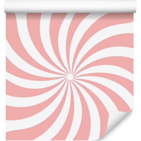 Papier peint hippie corail et blanc, fond corail 50x1000 cm (1/5)