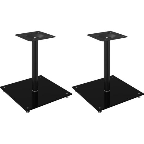 Soportes de altavoces 2 uds vidrio templado negro 1 pilar vidaXL