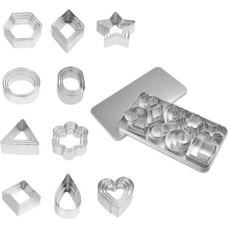 Emporte-pièces en Acier Inoxydable - 30 PCS - 10 Formes - Lave-vaisselle Sûr - 0,3 mm Épaisseur (1/4)