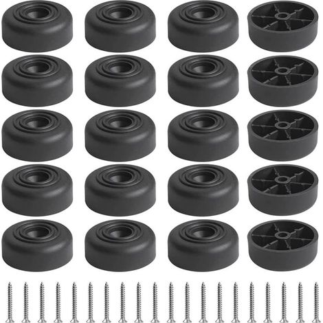 20 patas de goma antideslizantes redondas para tablas de cortar, muebles, mesas, sillas, armarios y sofás, color negro (36 mm de diámetro x 14 mm de altura). (1/5)