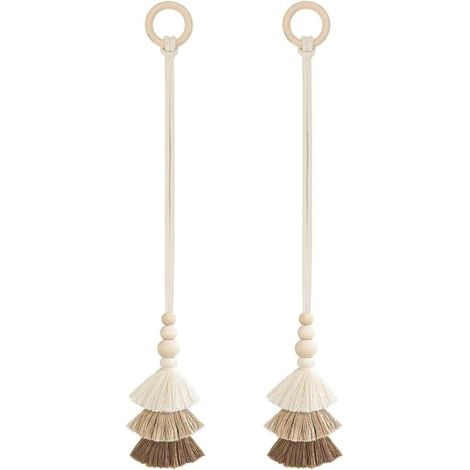 Fermacravatte regolabili con nappe in metallo e tessuto per tende – Set da 2, elegante complemento d'arredo per camera da letto o soggiorno.