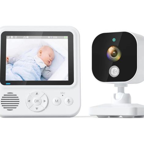 Moniteur de surveillance pour bébé, caméra sans fil avec vision nocturne infrarouge - Conformité à la réglementation européenne (1/5)