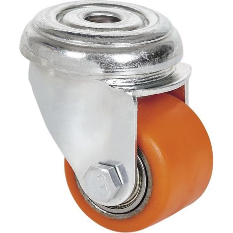 rueda giratora aguj.m10 21lp35-vnb hierro-poliur.vulcanizado naranja bolas
