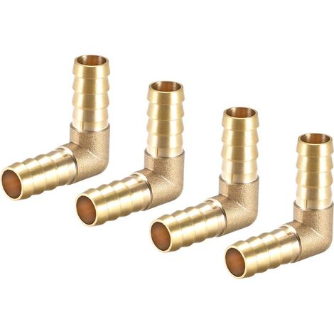 4 raccordi a gomito a 90 gradi in ottone dorato per tubo flessibile per acqua e olio da 16 mm