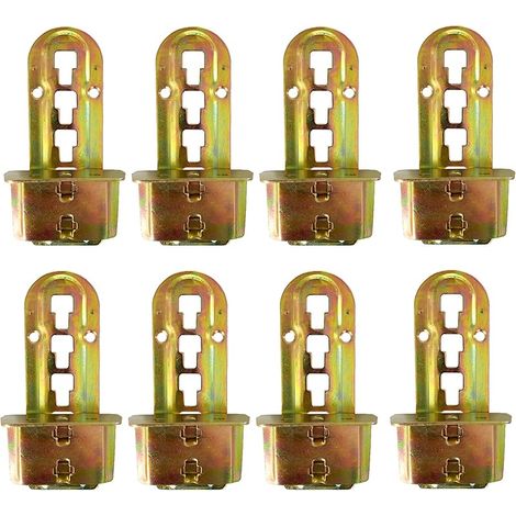 Équerres de Lit Equerre Réglable en Metal pour Lit Équerre de Fixation pour Cadre de Lit à Lattes et sa Barre Centrale Connecteurs Raccord pour Meuble Chromé Jaune Lot de 8