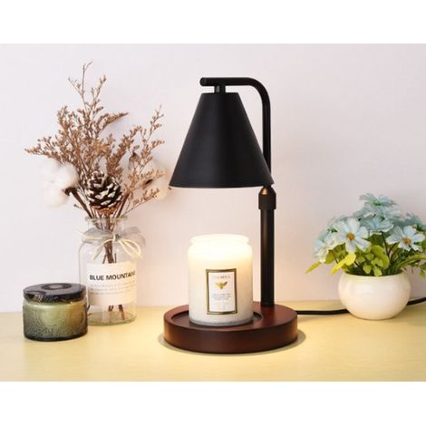 Lampada scaldacandele – Altezza regolabile, in metallo nero (dimmerabile per candele profumate, candele non incluse) (1/3)