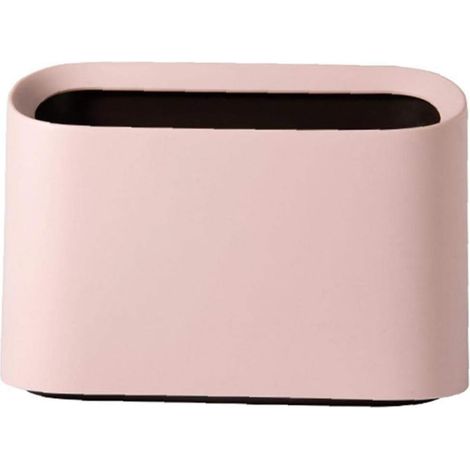 Poubelle de bureau Mini poubelle de bureau Petite poubelle de bureau sans couvercle carré mini poubelle de table à manger 21.78.814.5cm rose 1 pièce (1/3)