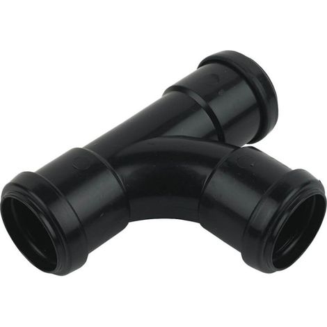 FloPlast Push Fit Waste Tee 40mm Black Polypropylene