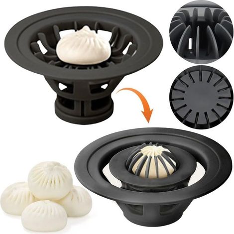 Machine Chinoise de Fabrication de Baozi, Flower Shaped Bun Dumpling Machine, Chinese Baozi Maker Machine, Gadget de Cuisine de Qualité Alimentaire pour Débutants de Cuisine à Domicile (Noir)