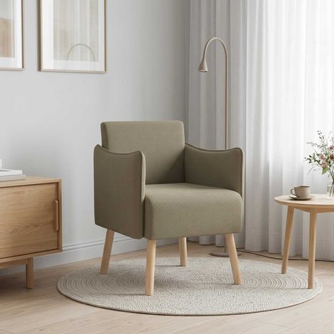 vidaXL Fauteuil d'appoint Kaki Velours grainé (1/5)
