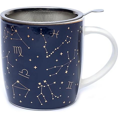 Mug et infuseur à thé en porcelaine astrologie (1/2)