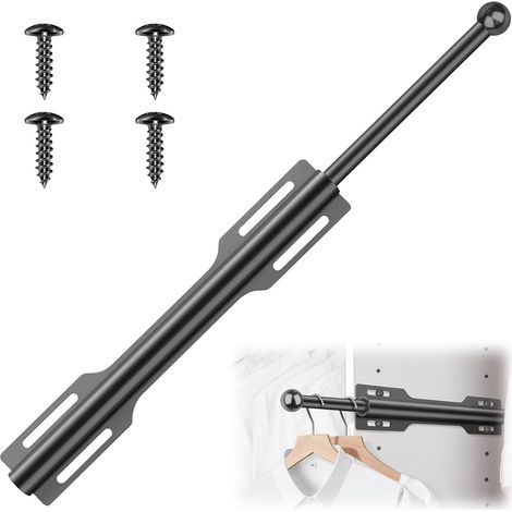 Tringle de valet rétractable pour placard, réglable de 30 à 55 cm, tringle extensible coulissante pour buanderie, entrée et rangement temporaire de vêtements (1/5)