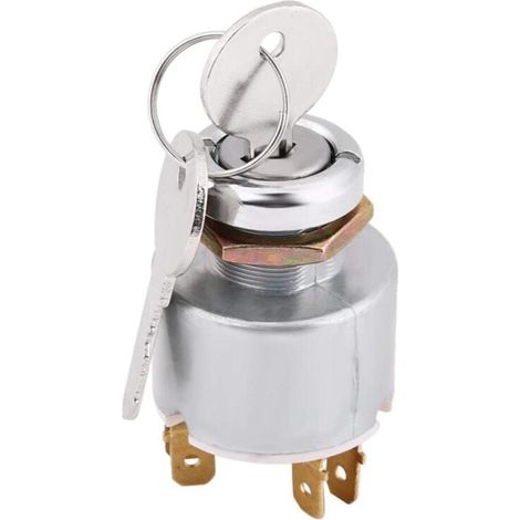 Interruptor de encendido, interruptor de arranque de motor universal de 12 V, 3 posiciones, encendido y apagado, interruptor de control de encendido con llave (1/5)
