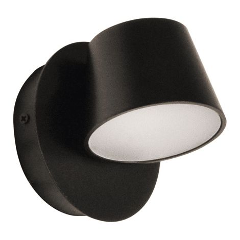 Lampara de pared aplique LED 3000K IP65 orientable  Negro  7.5W (1/4)