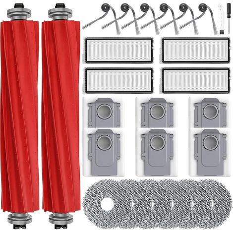 26 Accessoires pour Roborock QV 35A/QV 35S/QR 798/QR 598 Aspirateur Robot 6 Sacs à poussière 6 Serpillières 6 Brosse latérale 4 Filtre HEPA 2 Brosse Principale (1/5)