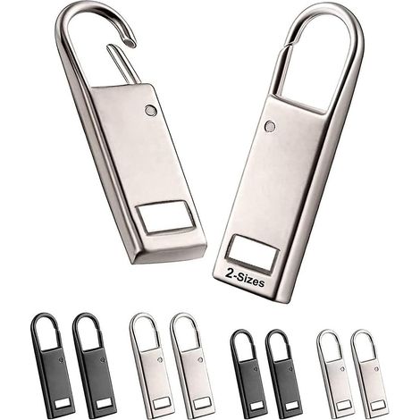 Tirettes de réparation noires/argentées pour fermetures éclair de valises, sacs à dos et plus encore (1/5)