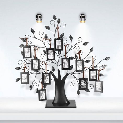 Arbre d'affichage de photos de famille élégant avec cadres suspendus, décoration de maison M (1/5)