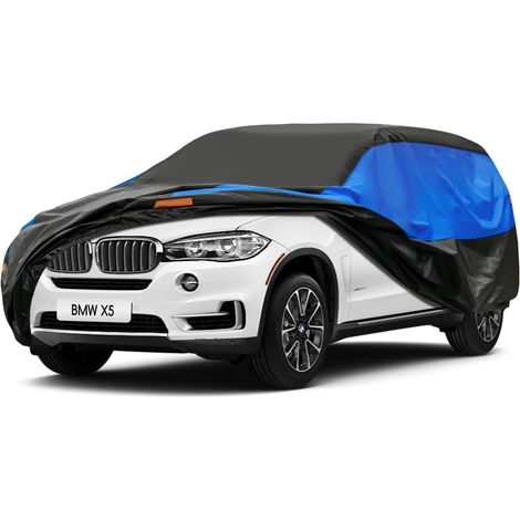 Bâche Voiture Exterieur Respirante et Étanche pour Tous Temps, Housse Voiture Protection Anti-UV Contre,la Pluie, Universelle pour BMW X5 Porsche Cayenne Mercedes GLE Audi Q7 (485-510 CM),2-Pour SUV 4 (1/5)