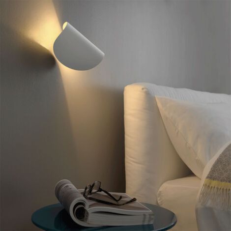 Applique murale LED moderne, orientable, pour salle de bain, chambre, salon, couloir, escalier, terrasse, jardin, blanc, lumière chaude (1 pièce)