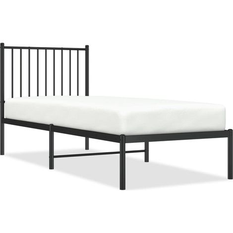 Bettgestell für Erwachsenenbett,Bettrahmen Metallbett mit Kopfteil,Schlafzimmerbett Metall Schwarz 80x200 cm -Maison 24536 (1/5)