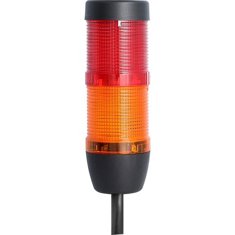 STEX24 Colonne de signalisation jaune-rouge, 50 mm, 24 V AC/DC, Feu clignotant à LED Câble 0,6 mètres, SS50-OB2/24 140 Technique de raccordement: Câble de raccordement - 1 Stück (1/2)