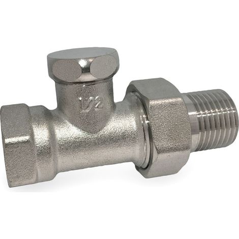 Thermostatventil Rücklaufverschraubung 1/2" Zoll Durchgang Ventil für Heizkörper Thermostatventil Rücklaufverschraubung 1/2" Zoll Durchgang Ventil Heizkörper (1/4)