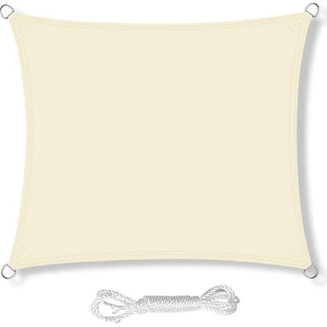 APEX Voile d'ombrage rectangulaire 3,6 m x 3,6 m, imperméable, idéale pour jardin, terrasse. Protection solaire à 98 % contre les UV. (1/5)