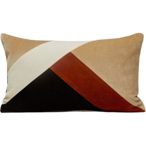 Housse de coussin en Empiècements de velours de coton, dos en velours côtelé GOTIE (1/5)