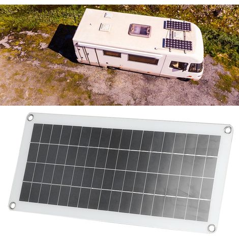 Flexibles Solarpanel – Modell: 20W 18V – Material: Polykristallin + ABS – Abmessungen: 43,5 x 20 cm – Kompatibel mit USB-Ladefunktion für Auto, Boot und Mobilgeräte (1/5)