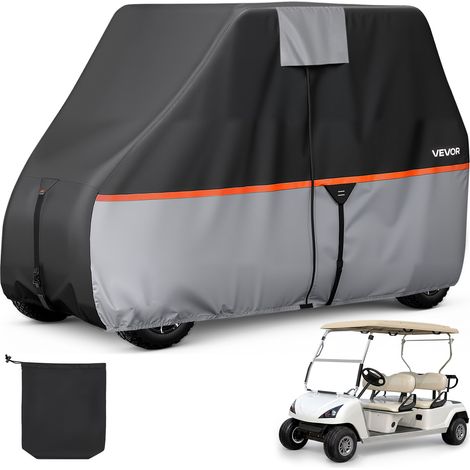 VEVOR Golfwagenabdeckung für 2+2/4-Sitzer-Golfwagen (die Meisten Golfcart von Club Car, Yamaha, EZGO & Honda), Regenabdeckung aus 420D-Oxford-Gewebe, mit PU-Beschichtung & 3 Reißverschlusstüren (1/5)