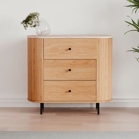Commode bois à tiroirs effet travertin (1/3)