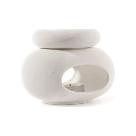 Brûleur céramique Minimal blanc effet pierre