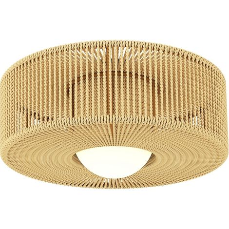 CHICFURN Plafoniera boho sospesa 30 x 30 x 16 cm in metallo naturale, G9 LED (1/5)