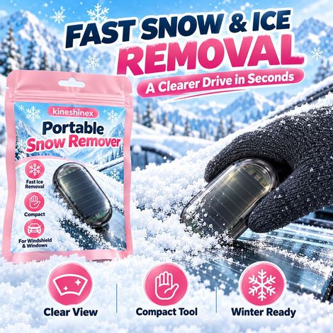 Der tragbare Schneeentferner KineShineX für Autos entfernt effektiv Frost und Schnee von Autoscheiben. (1/5)