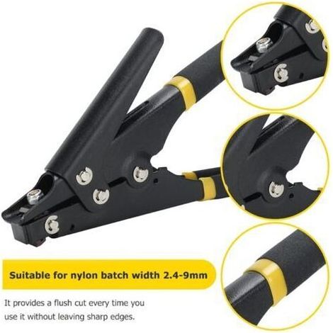 Pinza regolabile per fascette in nylon, per fissaggio e taglio, lavori elettrici, edilizia (nera) (1/4)