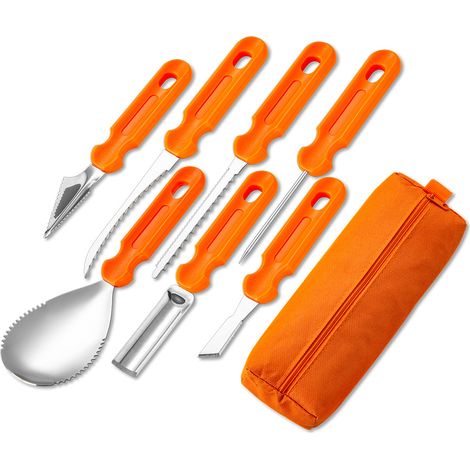 Outils de sculpture de citrouille en acier inoxydable 7 pièces