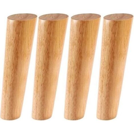 4 Pcs Pieds Meuble Bois 20cm, Pieds de canapé Bois Massif, Jambes de Meuble Bois Oblique pour canapé, Commode et Armoire de Style Mid Century (1/5)