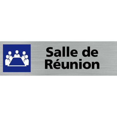 Pictogramme SALLE DE REUNION (Q0114).- Adhésif aspect aluminium brossé - (1/5)