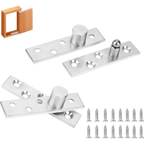 Charnières Pivot Porte à Rotation Charnières de Porte à Rotation à 360 Degrés Charnière de Porte Pivotantes en Acier Inoxydable Pivot excentrique avec vis pour Armoire Fenêtre Accessoires (1)