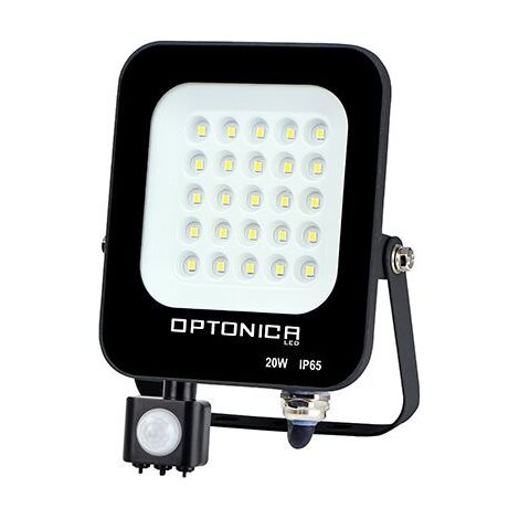 Proiettore LED con Rivelatore Nero 20W Impermeabile IP 65 1800lm Bianco Naturale 6000K