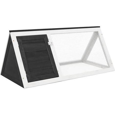Kleintier-/Kaninchenstall Grau Holz