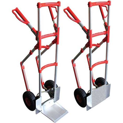 Diable aluminium pelle rabattable - Roues increvables - STR300NBRASS/RINC