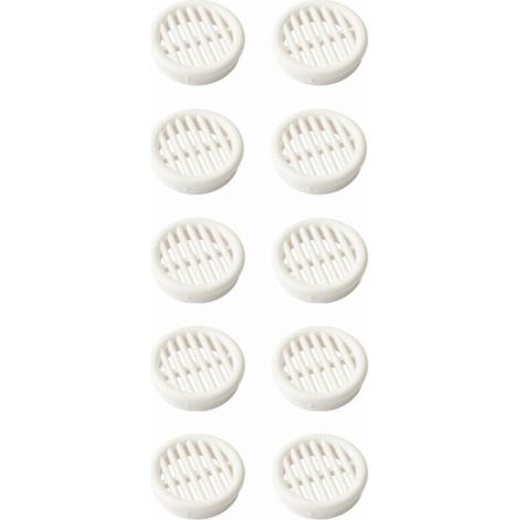 10x Runde Kunststoff-Lüftungsgitter Einbaudurchmesser 39.5mm Höhe 11,mm Belüftung Abdeckung Schutz Decke Wand, weiß (1/3)